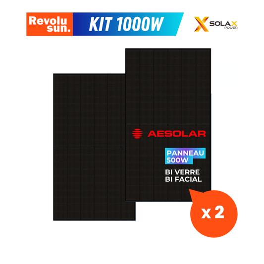 Kit solaire plug & play 1000W complet | 2x 500W AE Solar + micro-onduleur SolaX WiFi