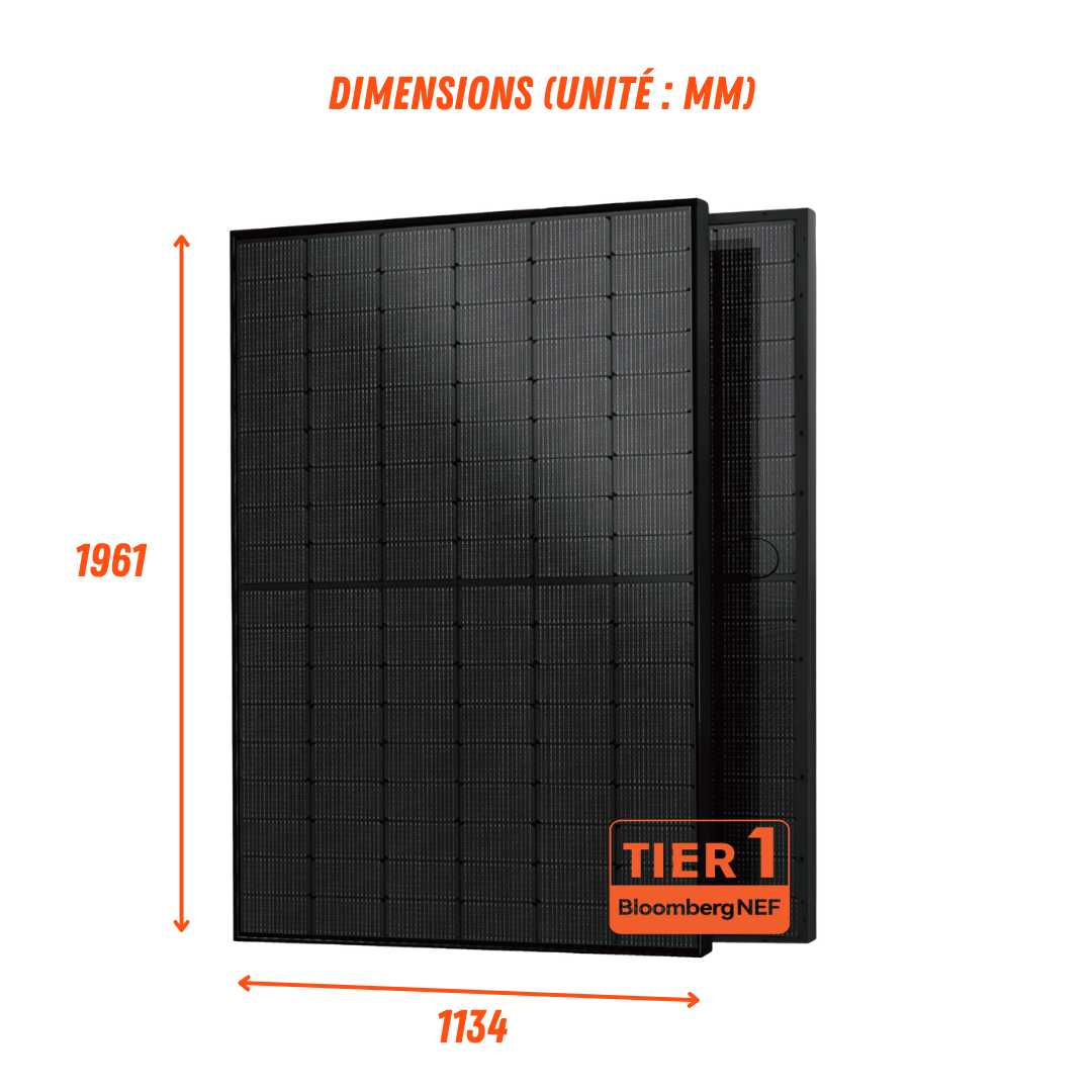 Hanersun - Panneau bifacial 500W N-TOPCon full black