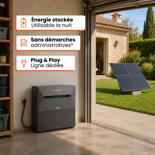 Kit solaire 2 000 W + stockage 5,36 kWh ANKER SOLIX Solarbank 3 – Smart Meter offert