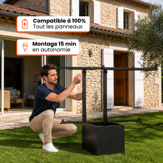 Support au sol universel pour 2 panneaux solaires