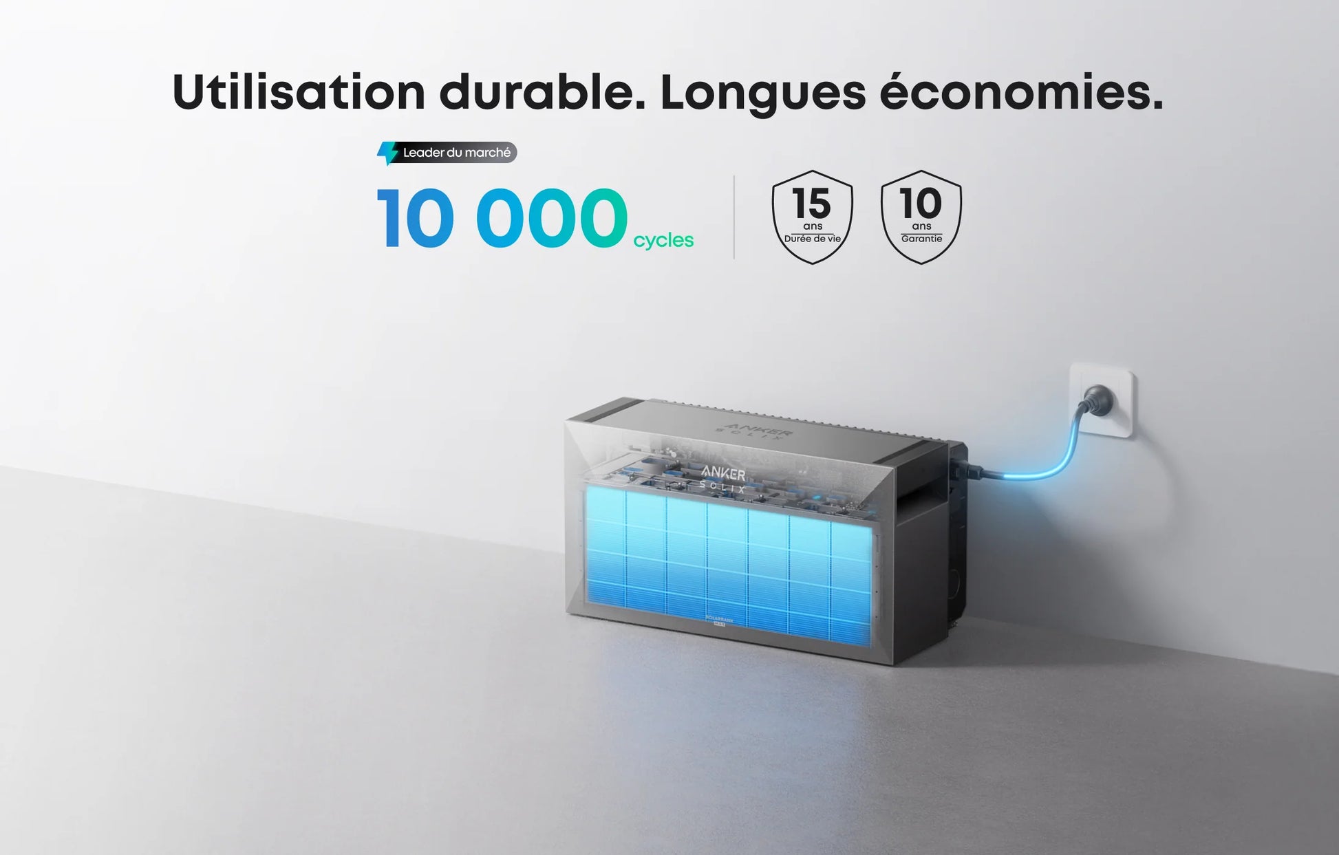 Anker SOLIX Solarbank Max AC Nombres de cycles et durée de vie. Garantie de 10 ans 