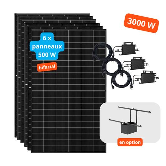 Kit solaire plug & play 3000W complet | 6x 500W AE Solar + 3 micro-onduleur Vaysunic WiFi