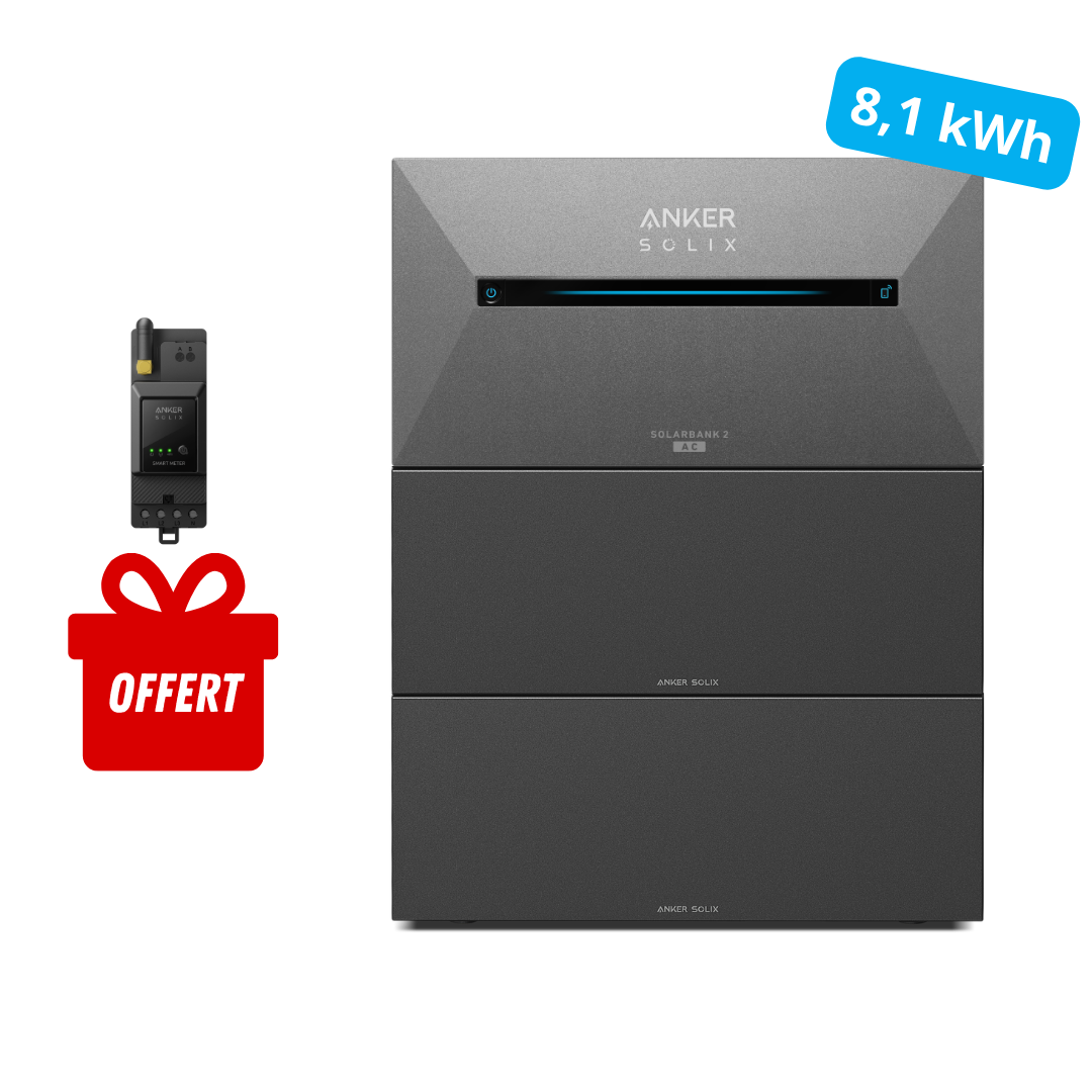 Pack 8,1 kWh ANKER SOLIX Solarbank 3 E2700 Pro + 2 BP2700 + smart meter offert