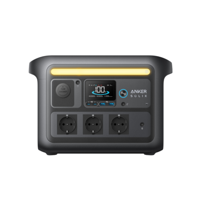 Profitez d’une énergie portable nouvelle génération avec la Anker SOLIX C800X Plus, une station électrique de 768 Wh offrant une puissance nominale de 1 200 W et jusqu’à 1 600 W avec la technologie SurgePad pour alimenter vos appareils les plus exigeants. Unique en son genre, elle intègre des lampes de camping à 3 modes, idéale pour vos aventures en extérieur. Équipée de batteries LiFePO₄ (LFP) ultra durables (jusqu’à 3 000 cycles), elle garantit une longévité exceptionnelle. Grâce à ses 8 ports de sortie, 