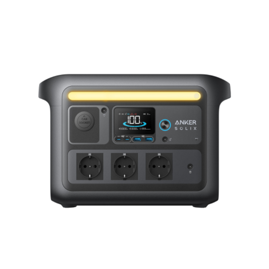 Profitez d’une énergie portable nouvelle génération avec la Anker SOLIX C800X Plus, une station électrique de 768 Wh offrant une puissance nominale de 1 200 W et jusqu’à 1 600 W avec la technologie SurgePad pour alimenter vos appareils les plus exigeants. Unique en son genre, elle intègre des lampes de camping à 3 modes, idéale pour vos aventures en extérieur. Équipée de batteries LiFePO₄ (LFP) ultra durables (jusqu’à 3 000 cycles), elle garantit une longévité exceptionnelle. Grâce à ses 8 ports de sortie, 