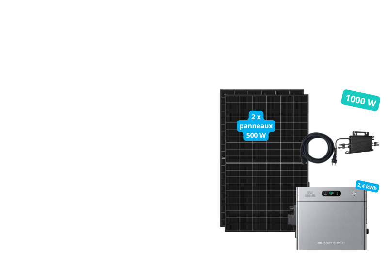 Kit solaire 1000W + batterie 2,4kWh
