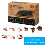 K2 Systems – Kit de fixation toiture tuile romane/canal – 4 panneaux – 1 ligne