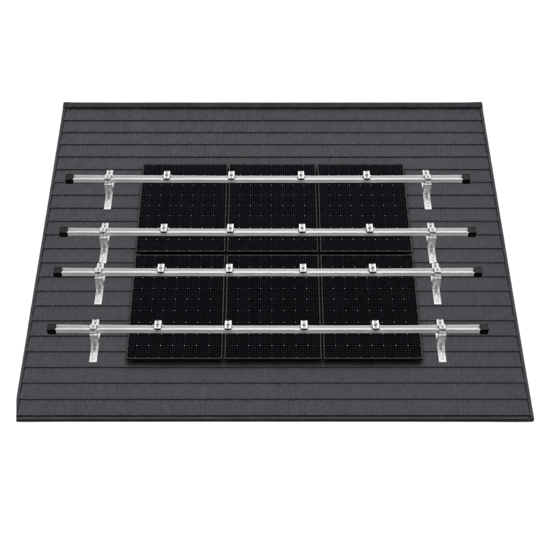 Kit de fixation toiture tuile ardoise pour 6 panneaux solaires – 2 lignes