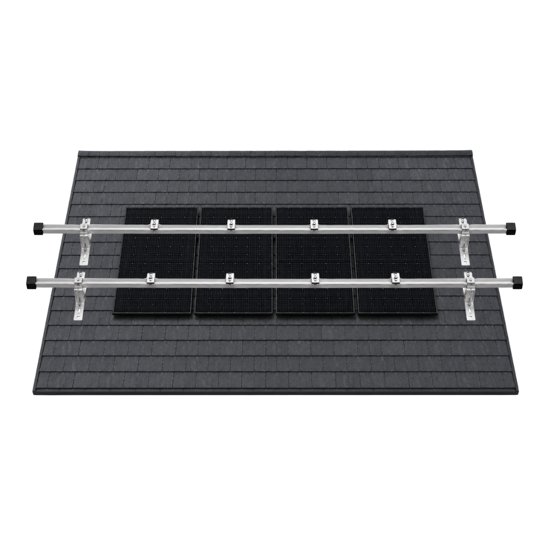 Kit de fixation toiture tuile ardoise pour 4 panneaux solaires – 1 ligne