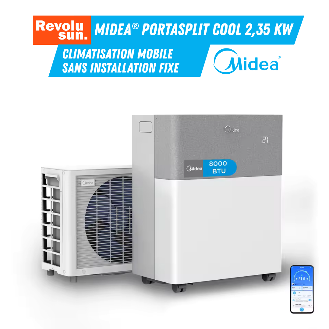 Midea PortaSplit Cool 2,35 kW | Climatisation Mobile Split Ultra Silencieuse A++ vignette produit Revolusun + application