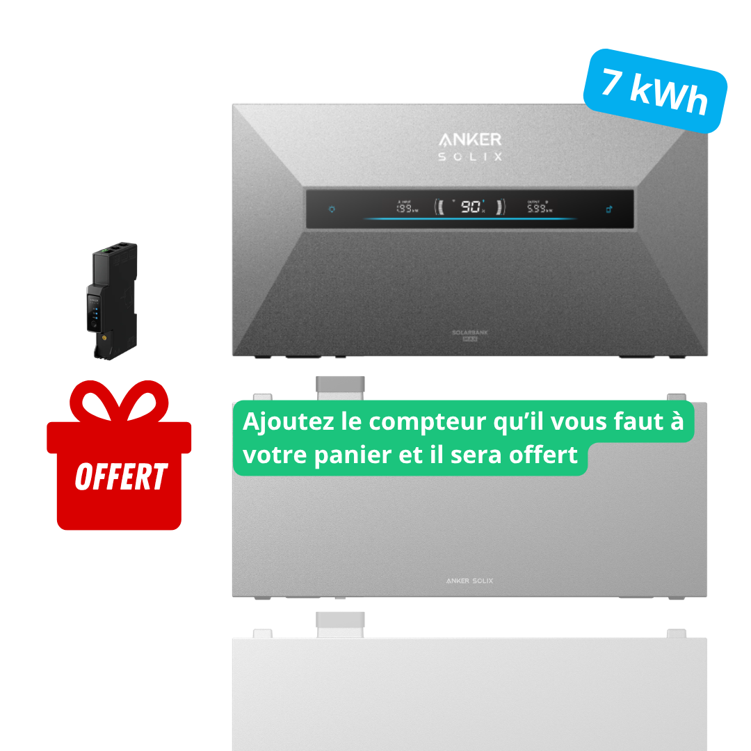 ANKER SOLIX Solarbank MAX AC – 7 kWh évolutif jusqu’à 42 kWh + smart meter offert