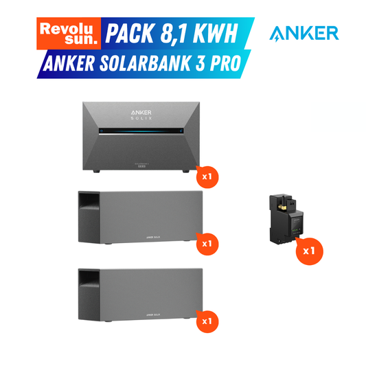assez à une autonomie énergétique avancée avec le Pack Anker SOLIX Solarbank 3 E2700 Pro + 2 BP2700, une solution complète offrant une capacité totale de 8,1 kWh pour stocker efficacement votre production solaire. Grâce à la technologie LiFePO₄ ultra durable (jusqu’à 6 000 cycles), ce système garantit une longévité exceptionnelle et une sécurité optimale.

Doté de 4 MPPT et d’une entrée solaire jusqu’à 3 600 W, il optimise la production de vos panneaux pour une performance maximale.