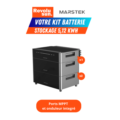 MARSTEK Venus D + 2 batteries – Stockage solaire 5,12 kWh