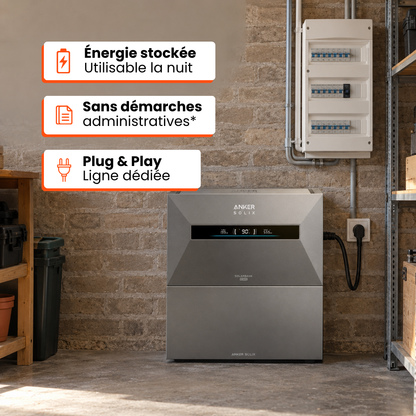 ANKER SOLIX Solarbank MAX AC – 7 kWh évolutif jusqu’à 42 kWh + smart meter offert