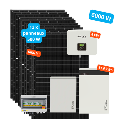 Kit autoconsommation hybride SolaX Power 6 kW + batterie 11,6 kWh – Monophasé