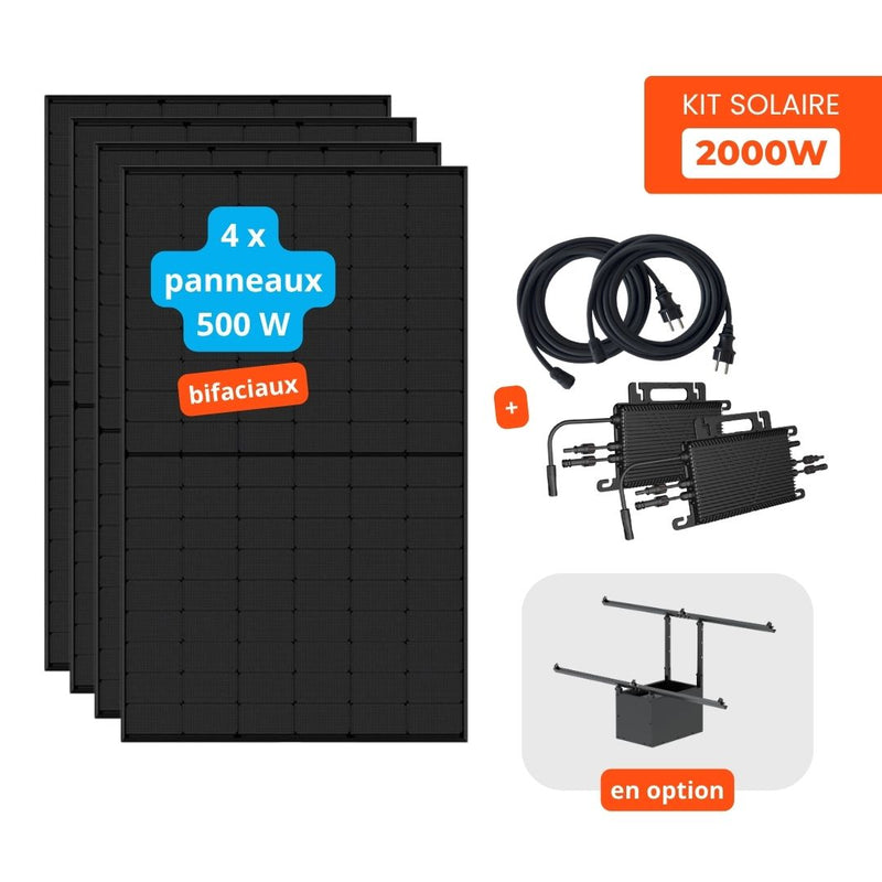 Kit solaire plug & play 2000W complet | 4x 500W AE Solar + 2 micro-onduleur Vaysunic WiFi