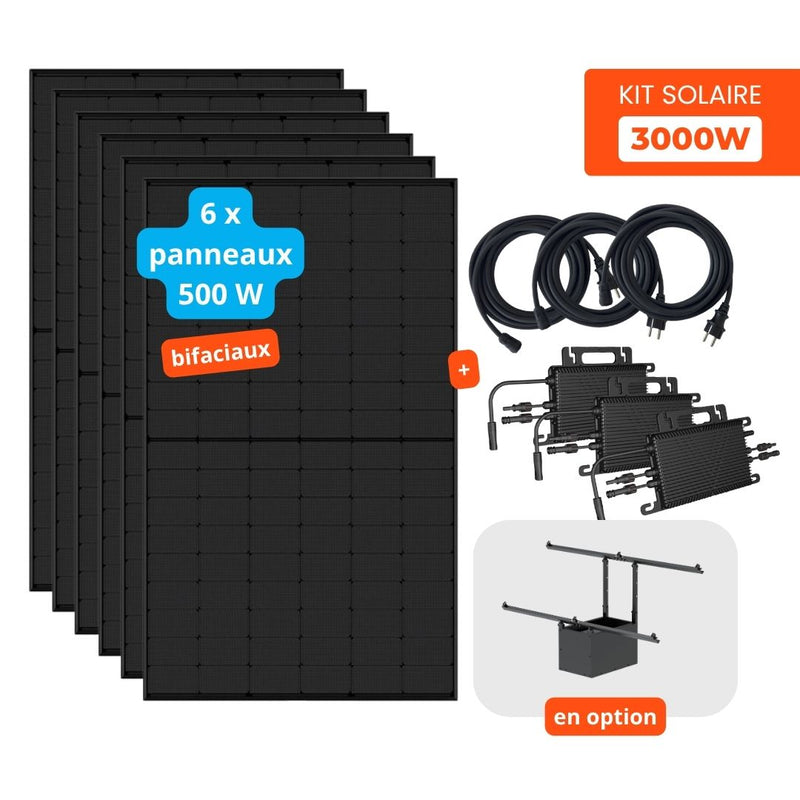 Kit solaire plug & play 3000W complet | 6x 500W AE Solar + 3 micro-onduleur Vaysunic WiFi