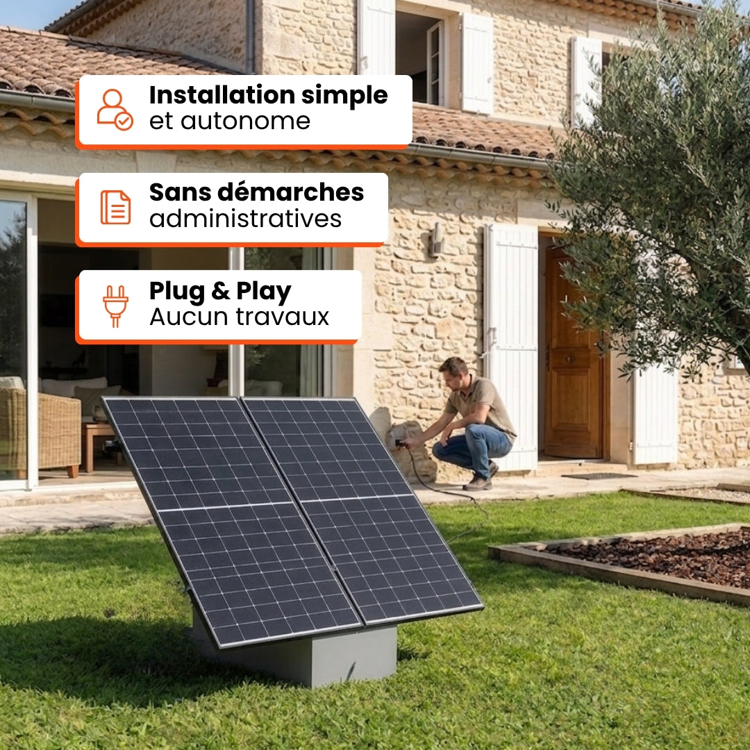 kit solaire plug and play installation simple et autonome, sans démarche administrative